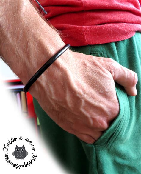 bracciale cuoio liscio uomo|Bracciale uomo cuoio .